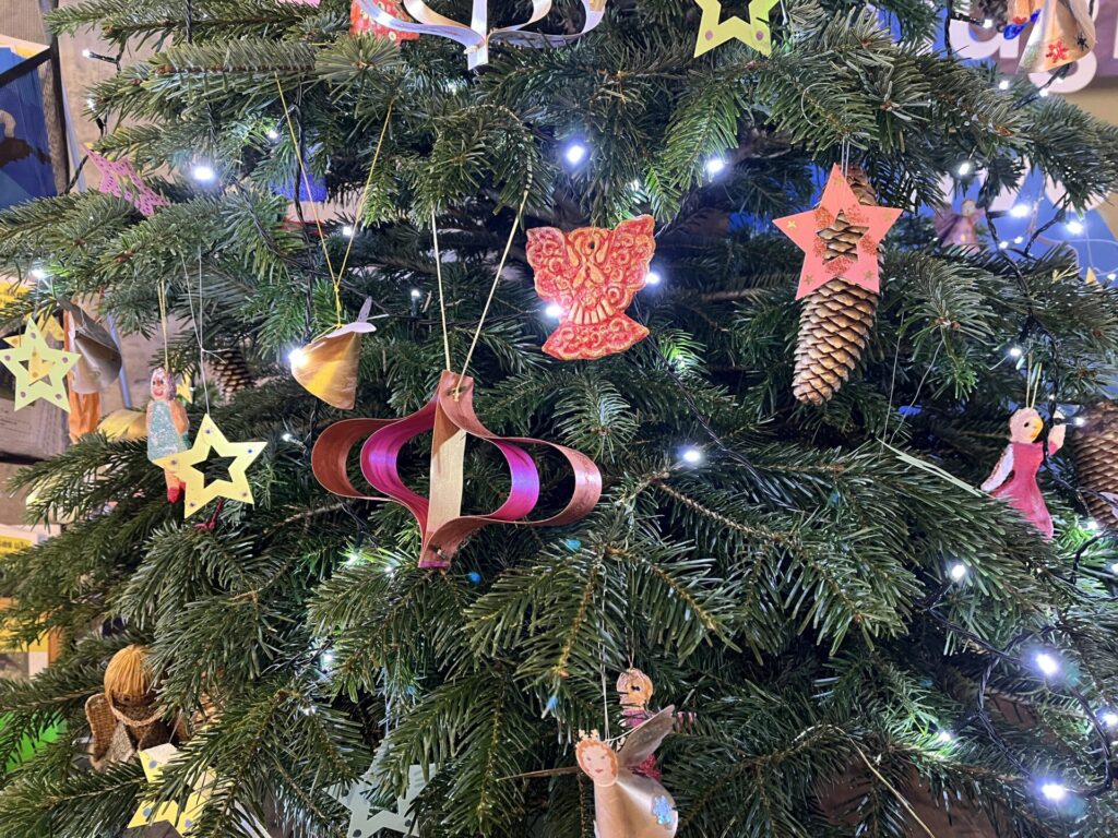Close up of a Christmas tree with decorations